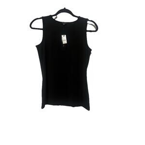 Talbots Woman’s Petite/Small Black Sleeveless Round Neck‎ Poly Spandex Top NWT